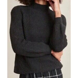 MARINE LAYER Erin Mock Neck Turtle Neck Knit Sweater Wool Blend Size S